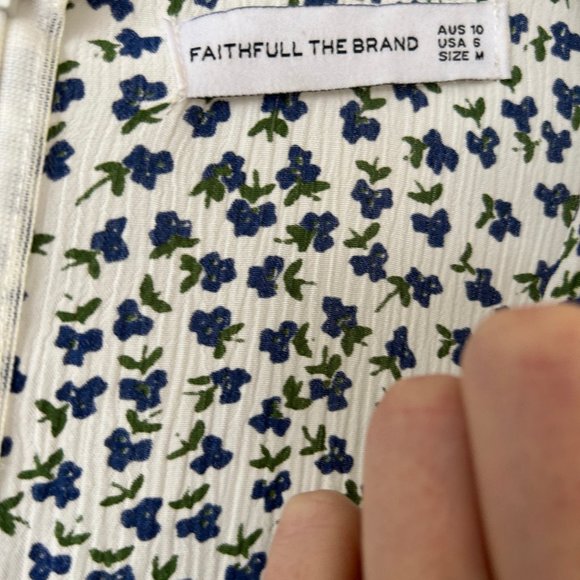 Blue Floral Nina Midi Dress - Faithfull the Brand - M (Size 6) - Picture 6 of 6